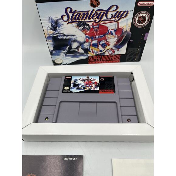 NHL Stanley Cup (SNES, 1993) Complete In Box Manual Tested Excellent Condition - Picture 4 of 11